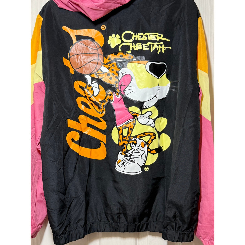 Cheetos Chester Cheetah Colorblock Windbreaker Hooded Jacket Size Small